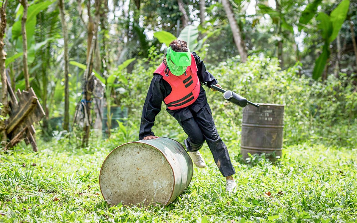 Paintball Players in Action